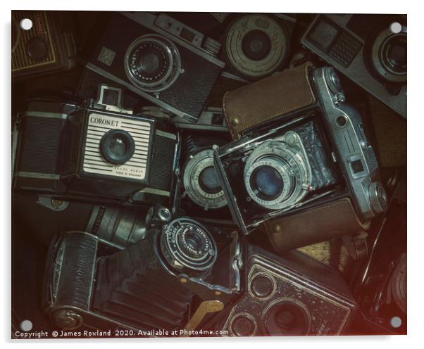 Where Old Cameras Go To Die Acrylic by James Rowland