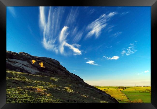 Almscliff Crag Summit Framed Print by Steven Watson