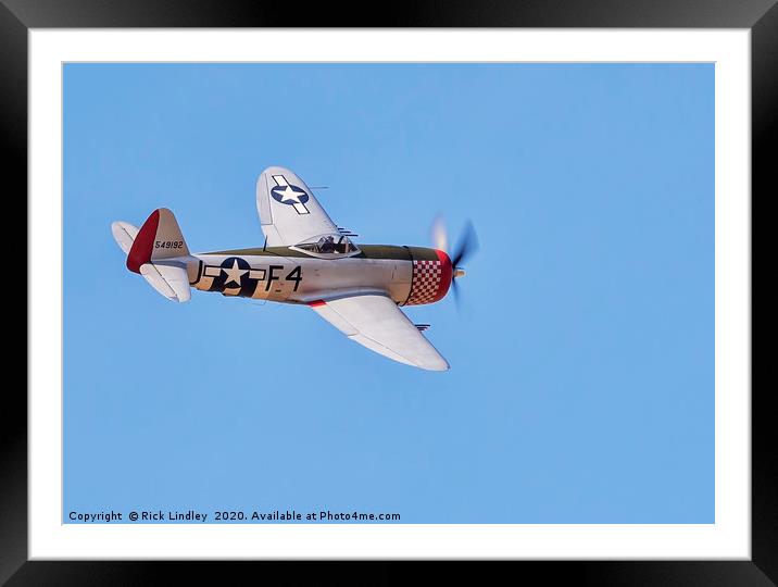 P47 Thunderbolt Framed Mounted Print by Rick Lindley