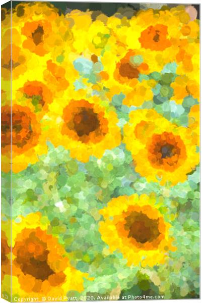 Sunflowers Monet Style Canvas Print by David Pyatt