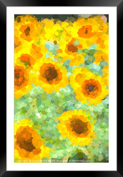 Sunflowers Monet Style Framed Mounted Print by David Pyatt
