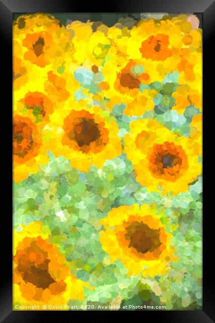 Sunflowers Monet Style Framed Print by David Pyatt