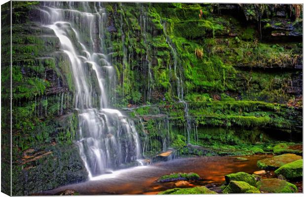 Middle Black Clough Waterfall Canvas Print by Darren Galpin