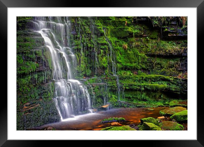 Middle Black Clough Waterfall Framed Mounted Print by Darren Galpin