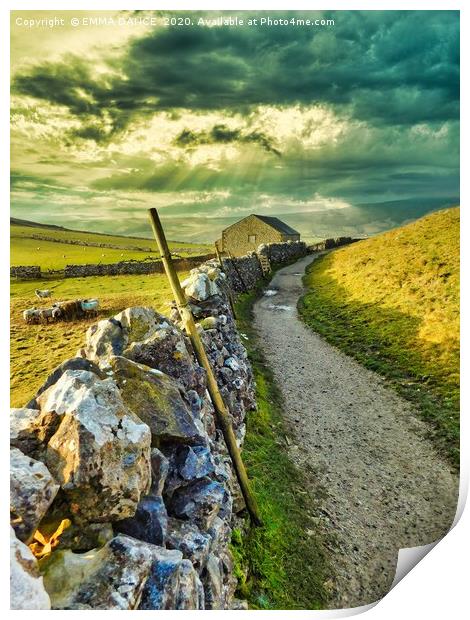 Walking in the Yorkshire Dales Print by EMMA DANCE PHOTOGRAPHY