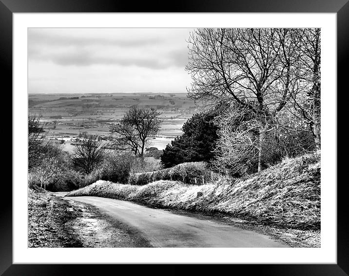 West Heslerton | B&W Framed Mounted Print by Sarah Couzens