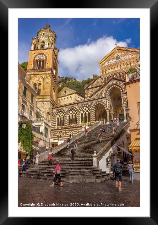Steps up to the Duomo Cattedrale Sant' Andrea in Amalfi Framed Mounted Print by Dragomir Nikolov