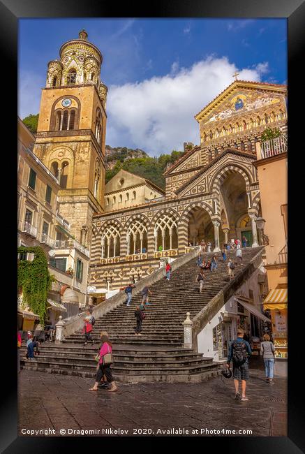 Steps up to the Duomo Cattedrale Sant' Andrea in Amalfi Framed Print by Dragomir Nikolov