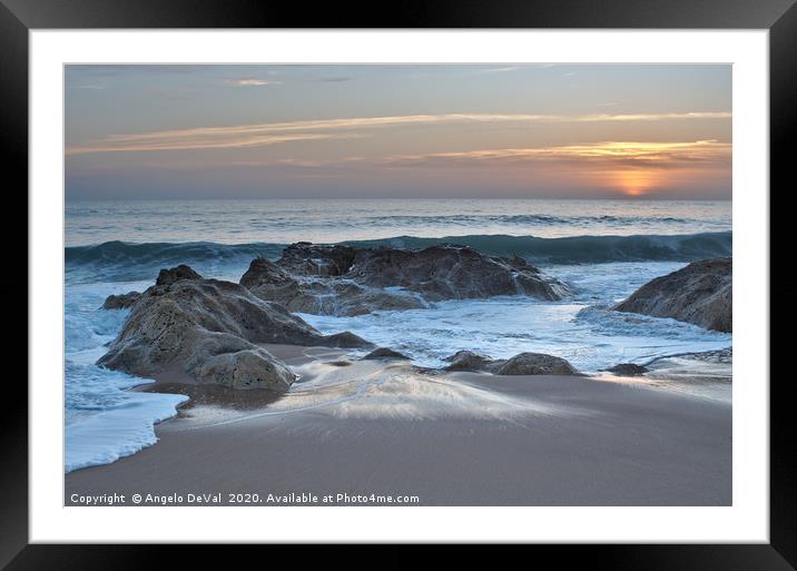 Last seconds sunset in Gale beach Framed Mounted Print by Angelo DeVal