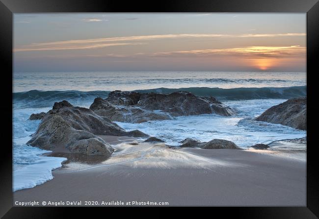 Last seconds sunset in Gale beach Framed Print by Angelo DeVal