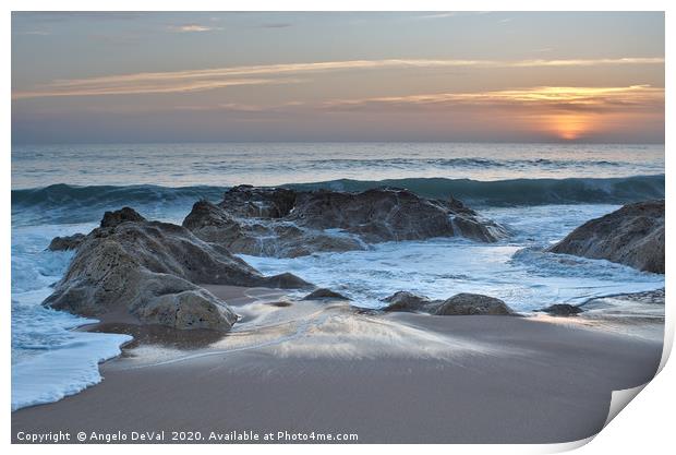 Last seconds sunset in Gale beach Print by Angelo DeVal