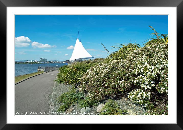 Cardiff Bay Barrage and the Sails in South Wales Framed Mounted Print by Nick Jenkins