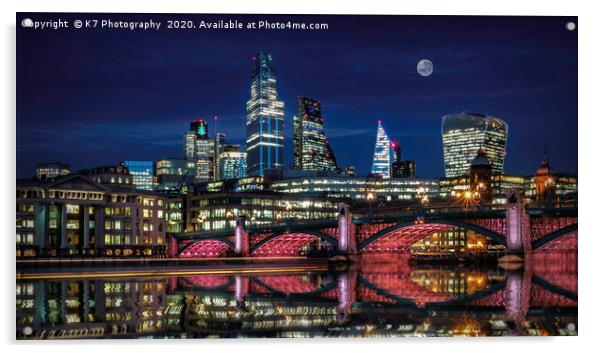 The Illuminated River at Southwark Bridge Acrylic by K7 Photography