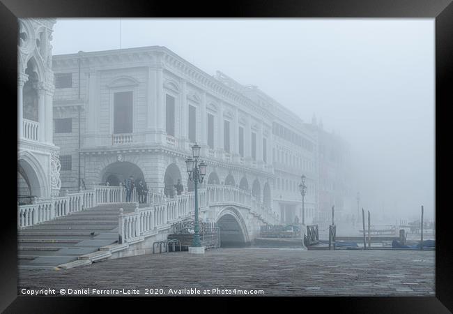 Fog Winter Coastal Scene Venice, Italy Framed Print by Daniel Ferreira-Leite