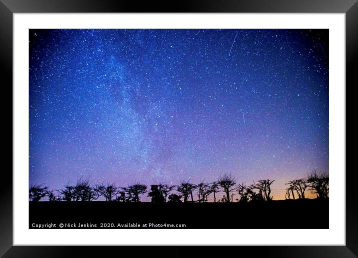 Night Sky and Milky Way over the Brecon Beacons  Framed Mounted Print by Nick Jenkins