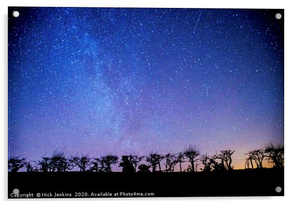 Night Sky and Milky Way over the Brecon Beacons  Acrylic by Nick Jenkins