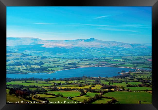 View West from Mynydd Llangorse  Framed Print by Nick Jenkins