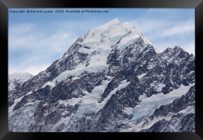 The Peak of Mt. Cook           Framed Print by Edward Laxton