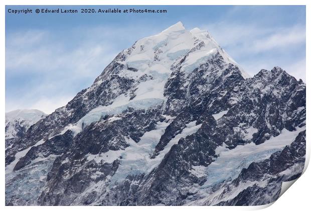 The Peak of Mt. Cook           Print by Edward Laxton