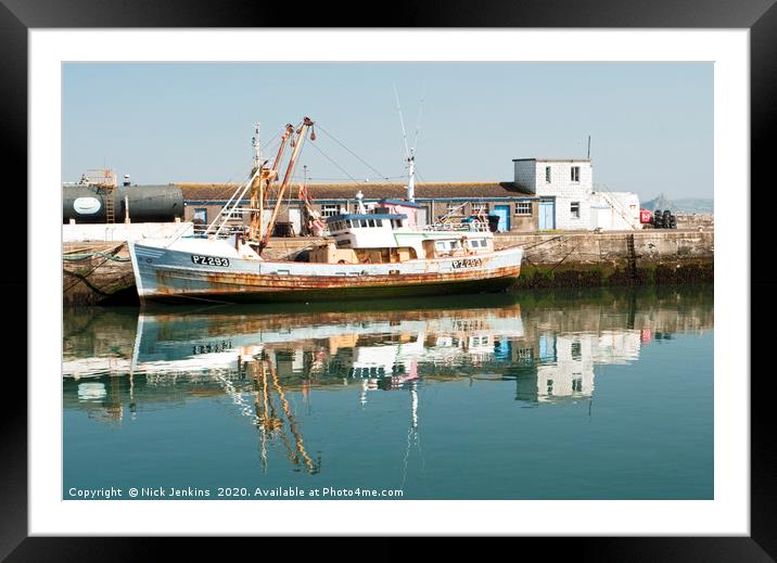 Fishing Trawler Newlyn Cornwall Framed Mounted Print by Nick Jenkins