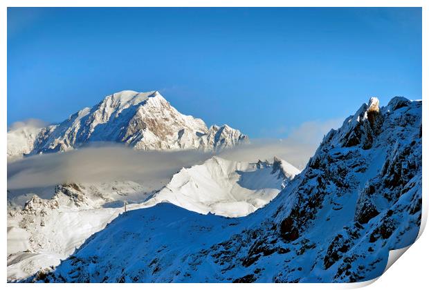 Mont Blanc French Alps France Print by Andy Evans Photos