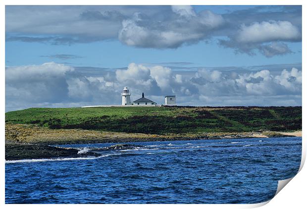 Lighthouse On Outer Farne, The Farne Islands Print by Sandi-Cockayne ADPS
