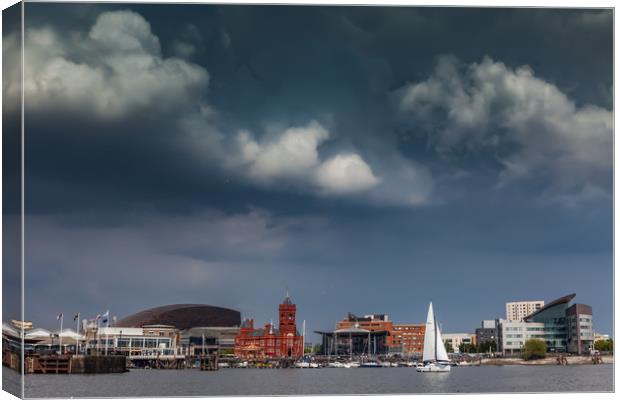 Cardiff Bay with the Historic and Modern landmarks Canvas Print by Gail Johnson
