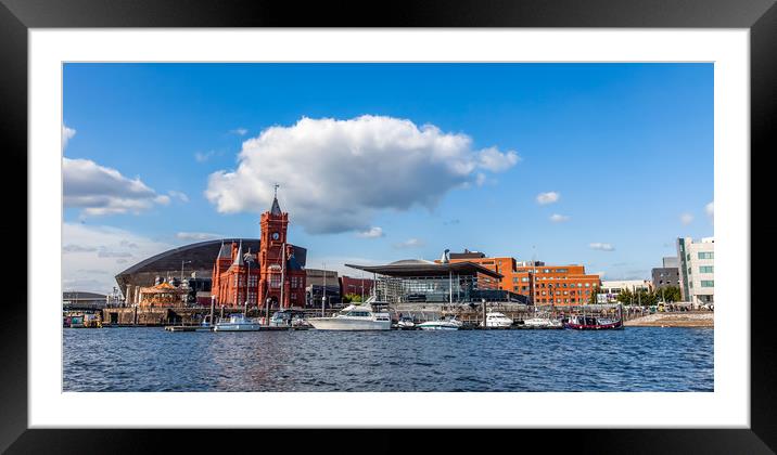 Cardiff Bay with the Historic and Modern landmarks Framed Mounted Print by Gail Johnson