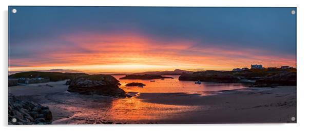 Porth Diana Trearddur Bay Sunset Isle of Anglesey  Acrylic by Gail Johnson