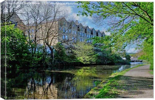 Leeds and Liverpool Canal Bingley  Canvas Print by Diana Mower