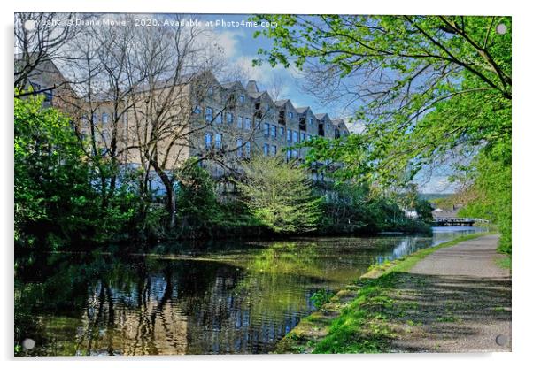 Leeds and Liverpool Canal Bingley  Acrylic by Diana Mower