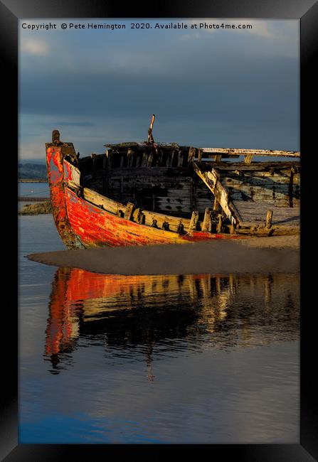 Fishing boat at Crow Point Framed Print by Pete Hemington