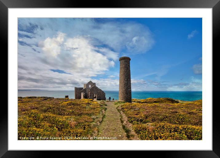 Ruins at Wheal Coates Mine in North Cornwall  Framed Mounted Print by Rosie Spooner