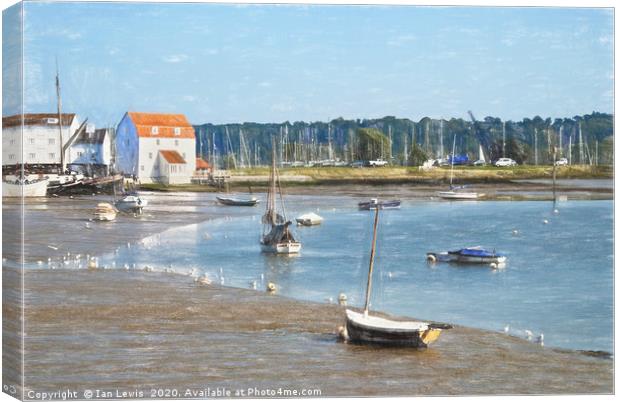 Low Tide At Woodbridge Canvas Print by Ian Lewis