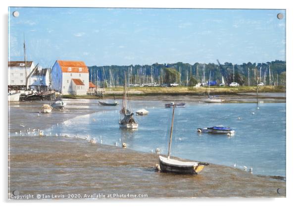 Low Tide At Woodbridge Acrylic by Ian Lewis