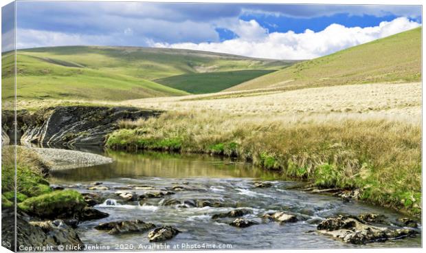 The Upper River Elan in Powys Remote Mid Wales Canvas Print by Nick Jenkins