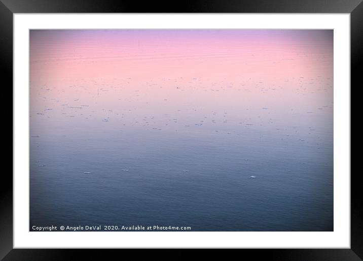 Lake tinted with twilight colors Framed Mounted Print by Angelo DeVal