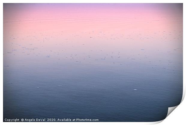 Lake tinted with twilight colors Print by Angelo DeVal