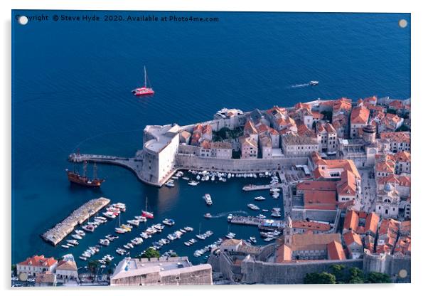 Dubrovnik Old Town Port  Acrylic by Steve Hyde