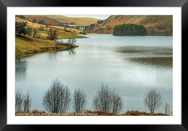 Pen y Garreg Reservoir Elan Valley Powys Framed Mounted Print by Nick Jenkins