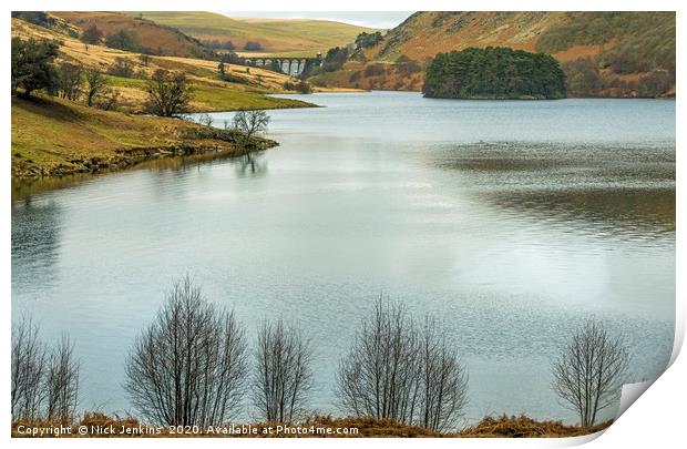 Pen y Garreg Reservoir Elan Valley Powys Print by Nick Jenkins