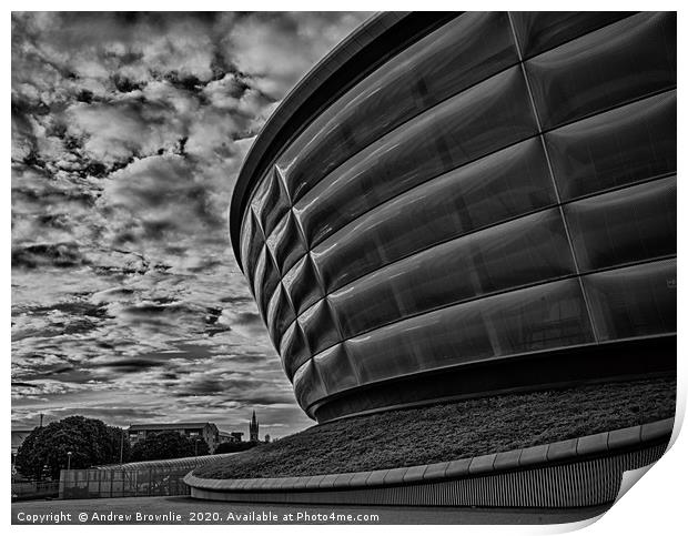 The Hydro, Glasgow, in Black and White Print by Andy Brownlie
