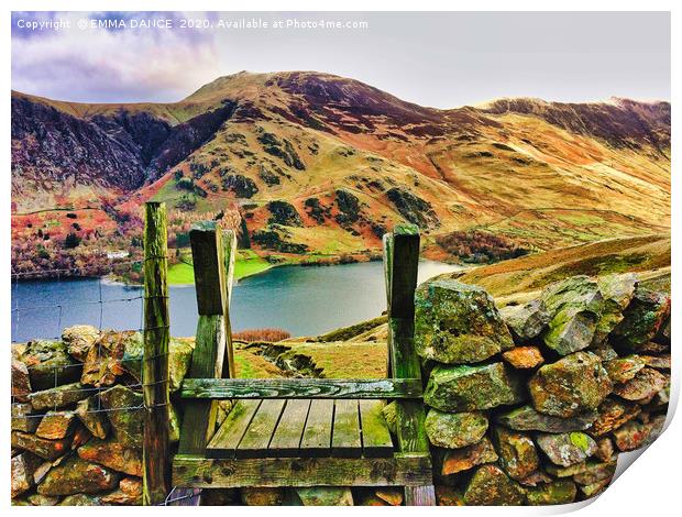 Views across Buttermere Print by EMMA DANCE PHOTOGRAPHY