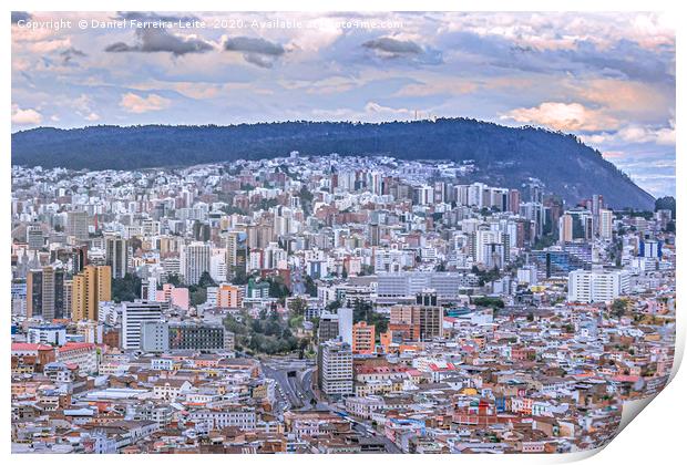 Quito Aerial View from Panecillo Viewpoint Print by Daniel Ferreira-Leite