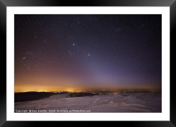 PANSTARRS Comet and Zodiacal Light over Picws Du,  Framed Mounted Print by Dan Santillo