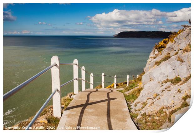 The coast path to Caswell Bay, Gower Print by Dan Santillo