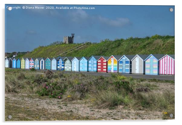 Pakefield Beach Huts Acrylic by Diana Mower