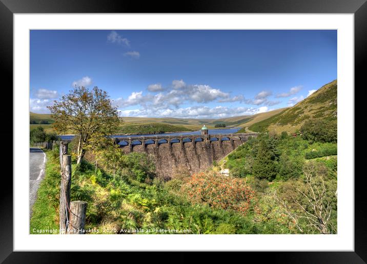 Elan Valley Reservoir Framed Mounted Print by Rob Hawkins