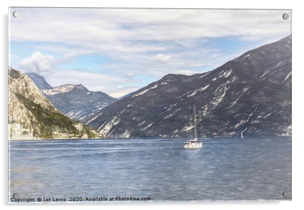 A Yacht On Lake Garda Acrylic by Ian Lewis