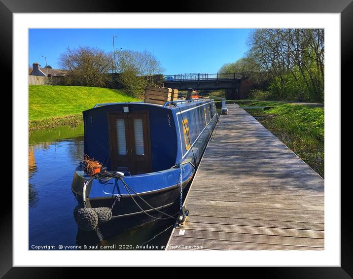 Houseboat on the Forth & Clyde canal Framed Mounted Print by yvonne & paul carroll